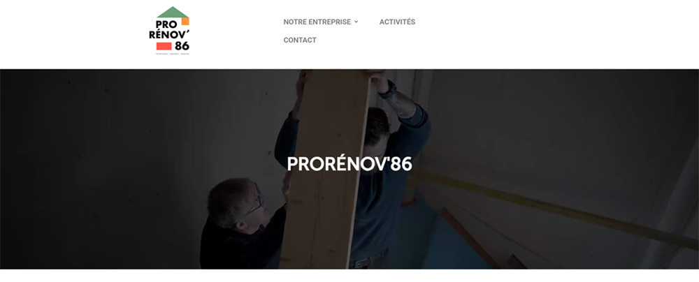 Ouverture du site internet Prorenov'86